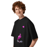 tsgabrielle® • For Him • Flamant Rose  • Oversized High Neck T-Shirt • Black • Organic Cotton - View 3