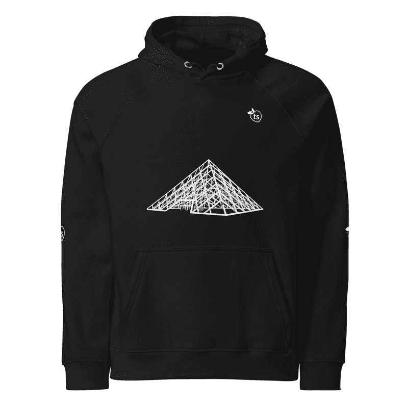 tsgabrielle® • For Him • Paris- The Louvre Pyramid • Eco Raglan Hoodie • Black