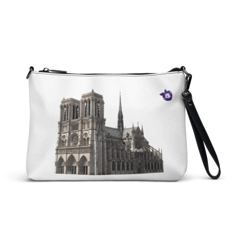 tsgabrielle® • Paris - Notre-Dame Cathedral • Crossbody Bag • White • 11″ × 8″