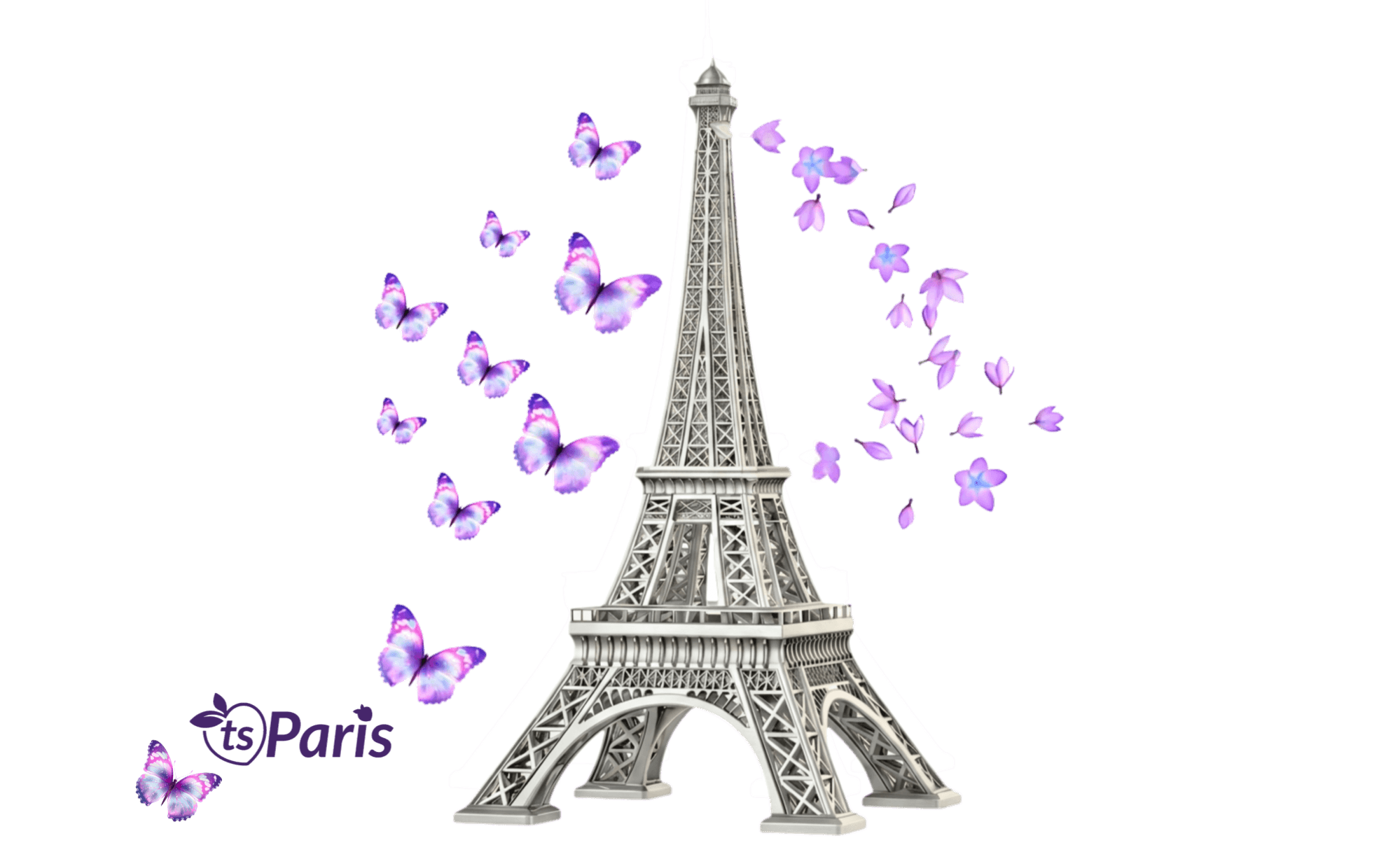 tsgabrielle® • Paris - La Tour Eiffel • Water Bottle • White • Stainless Steel • 17 oz - View 1