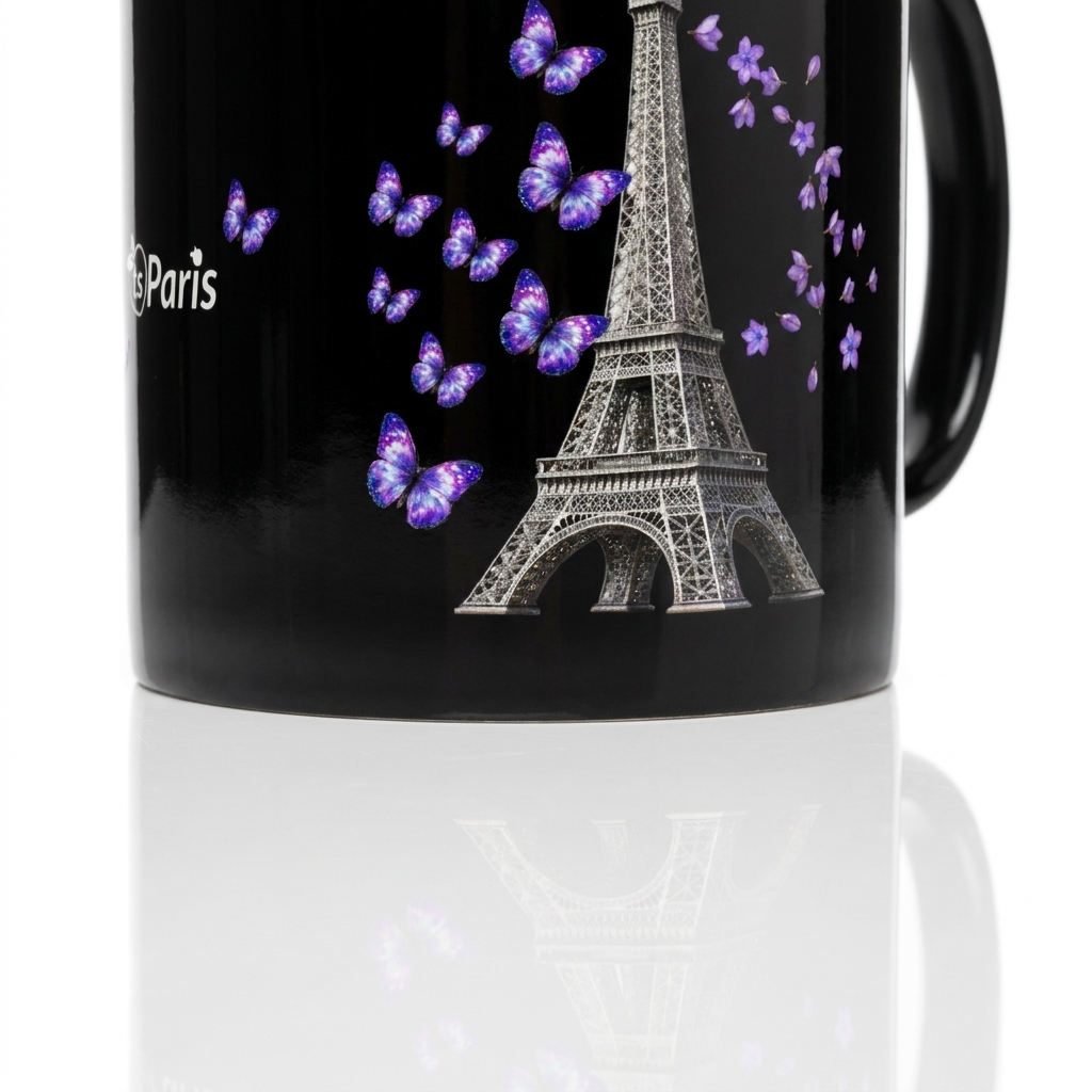 tsgabrielle® • París - La Torre Eiffel • Taza Brillante • Negro • Cerámica • 2 Tallas - View 27
