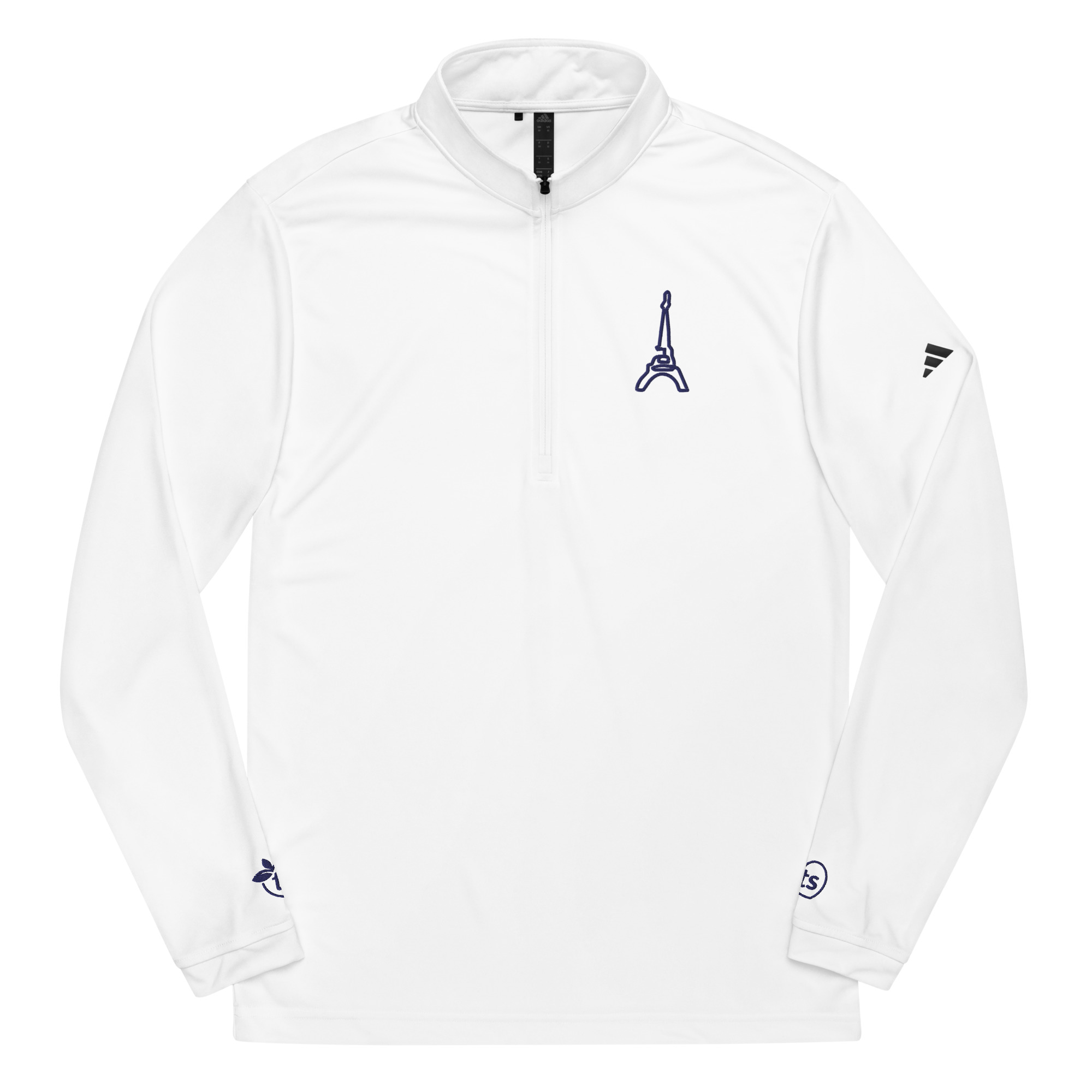 adidas® by tsgabrielle® • Hombres • París - La Torre Eiffel • Sudadera con Cremallera Cuarto • Blanco