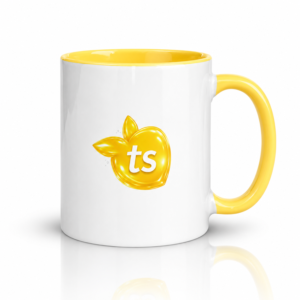 tsgabrielle® • White Mug with Color Inside • Yellow • 11 oz