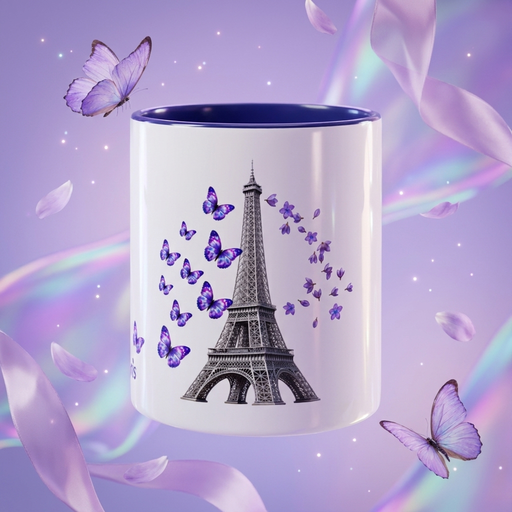 tsgabrielle® • París - La Torre Eiffel • Taza Con Color Interior • Cerámica • 11 oz - View 6