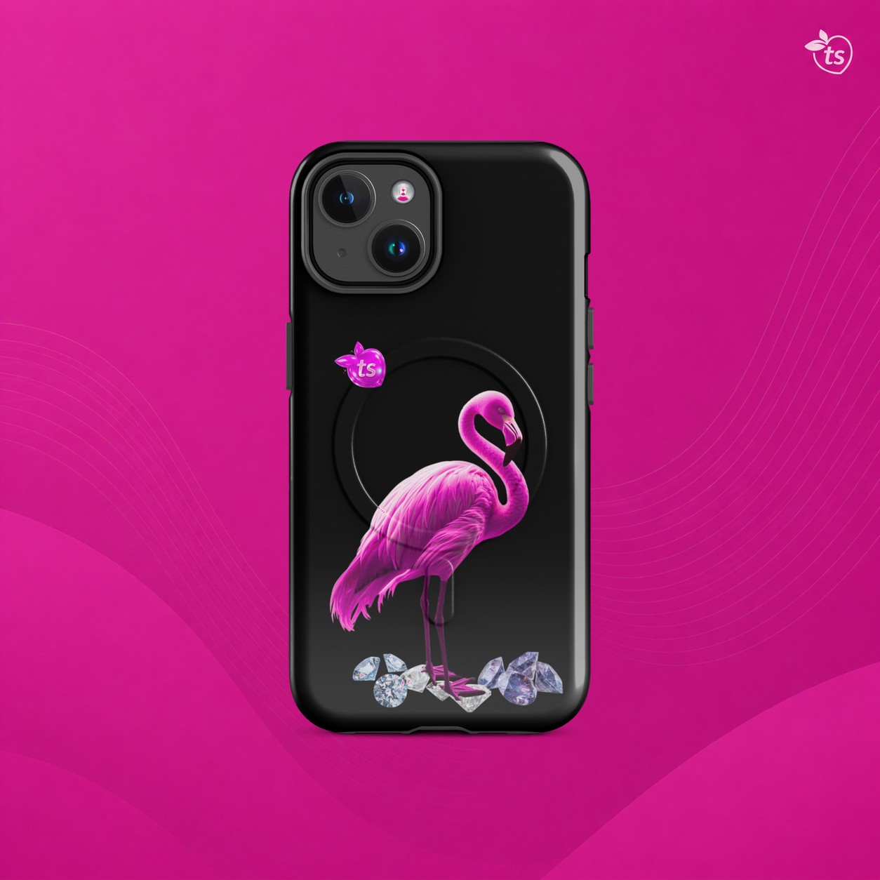 tsgabrielle® • Flamant Rose • funda resistente compatible con iPhone® • MagSafe® • modelos recientes