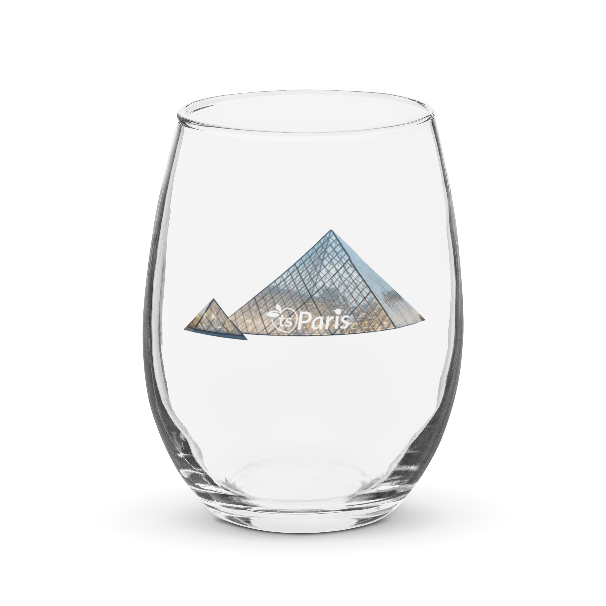 tsgabrielle® • París – La Pirámide del Louvre • Copa de Vino sin Tallo • 15 oz