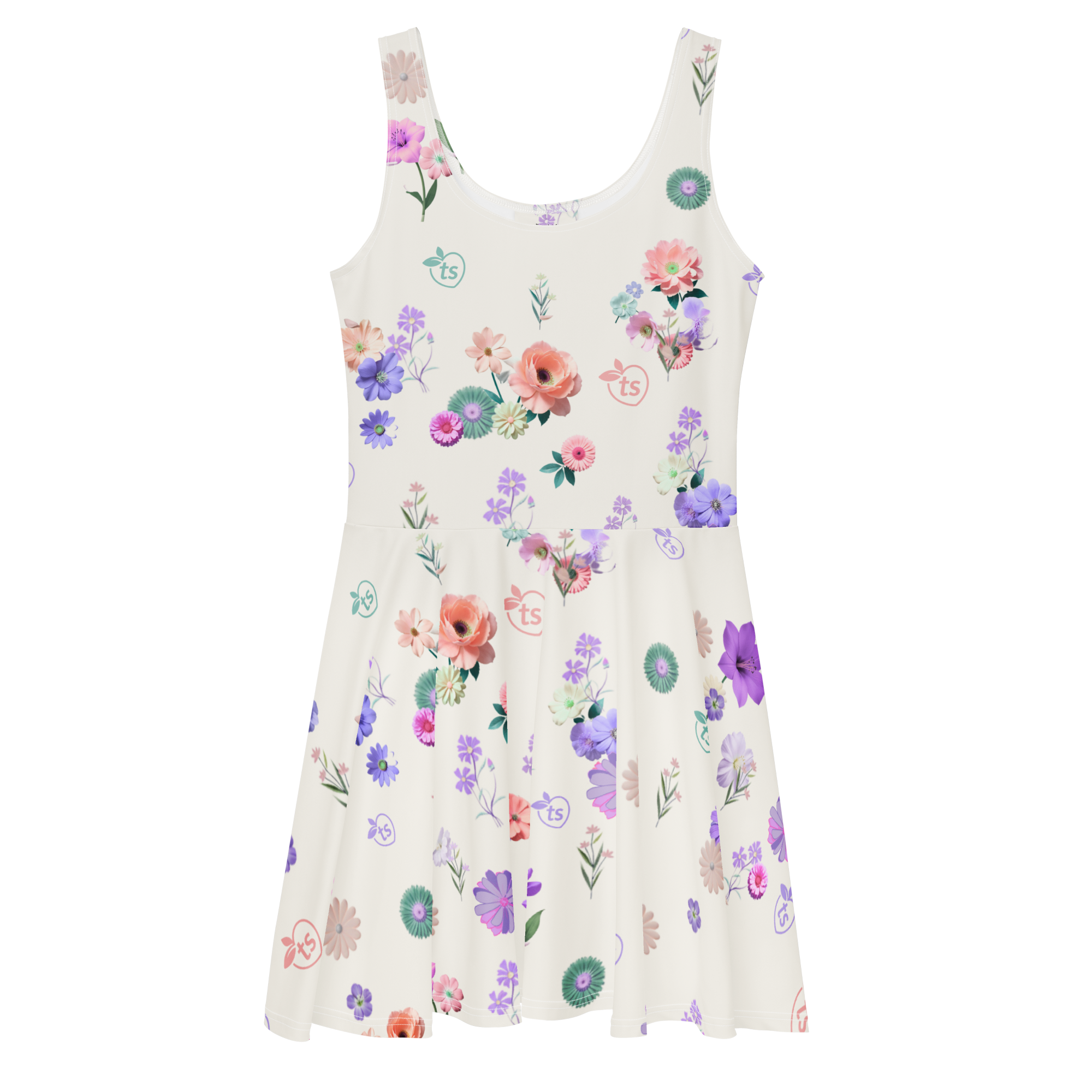 tsgabrielle® • Para Ella • TransFLOWer™ • Skater Dress • blanco