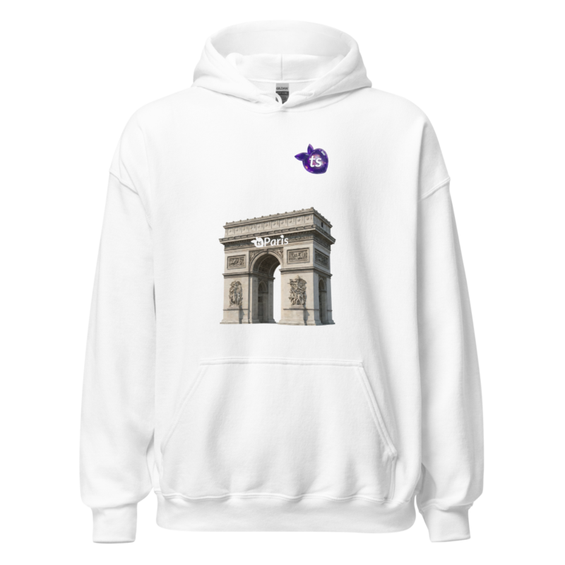 tsgabrielle® • Para El• Paris - Arc de Triomphe • sudadera con capucha • blanco