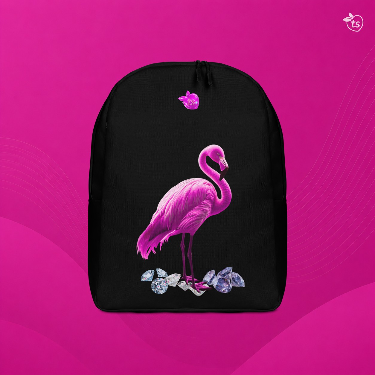 tsgabrielle® • Flamant Rose • Minimalist Backpack • Black
