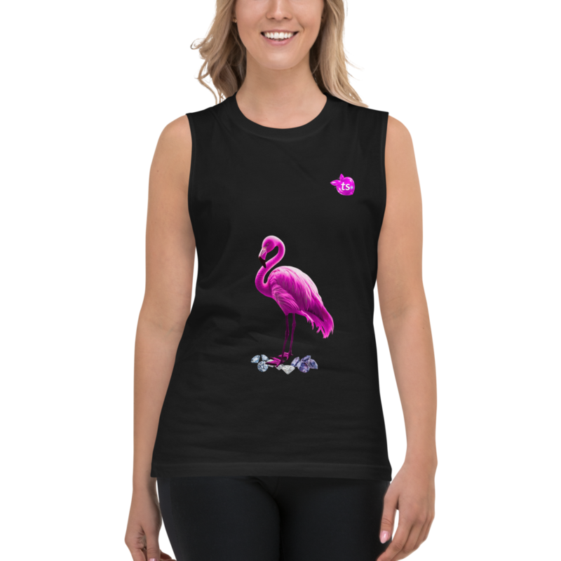 tsgabrielle® • Para Ella • Flamant Rose • camiseta sin mangas • negro