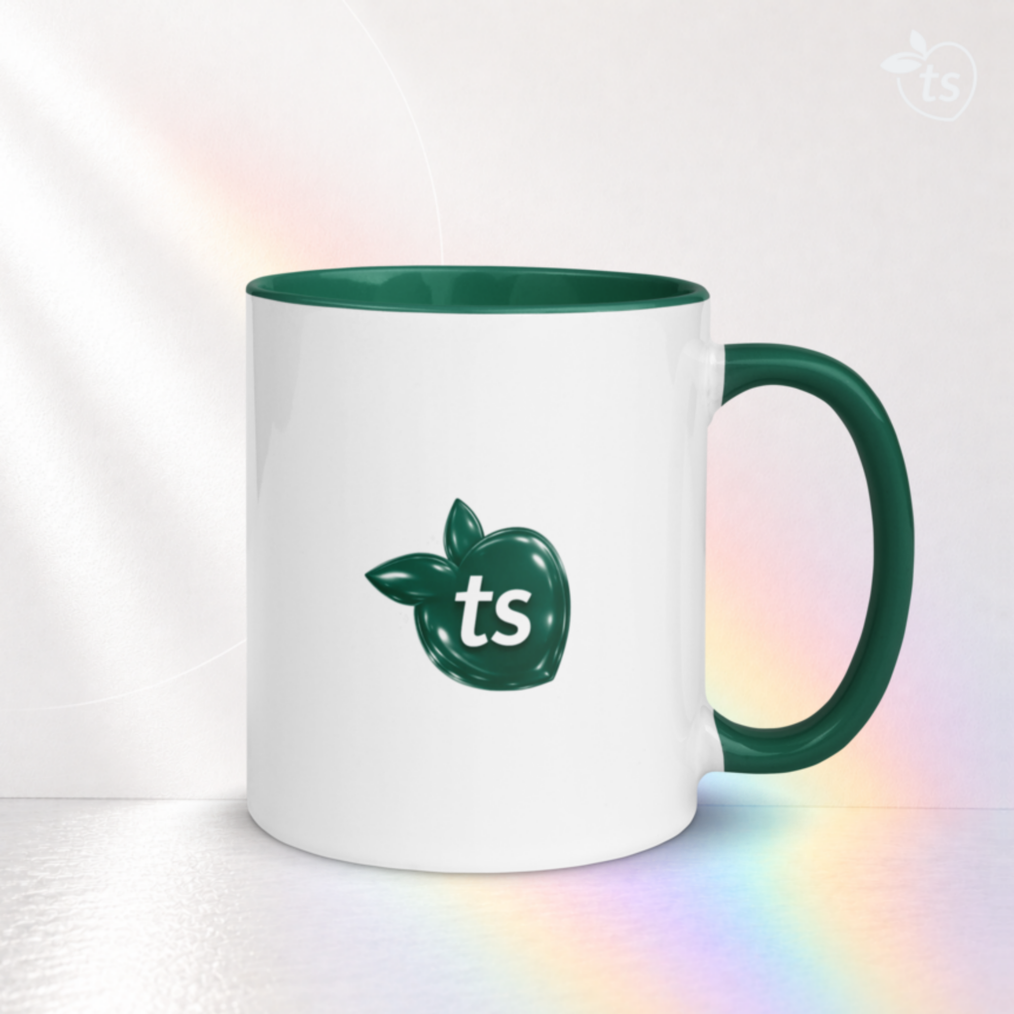 tsgabrielle® • taza with Color Dark verde Inside • ceramica • 2 Sizes