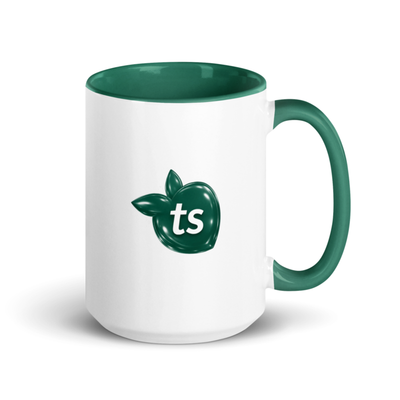 tsgabrielle® • Taza con Interior Color Verde Oscuro • Cerámica • 2 Tamaños