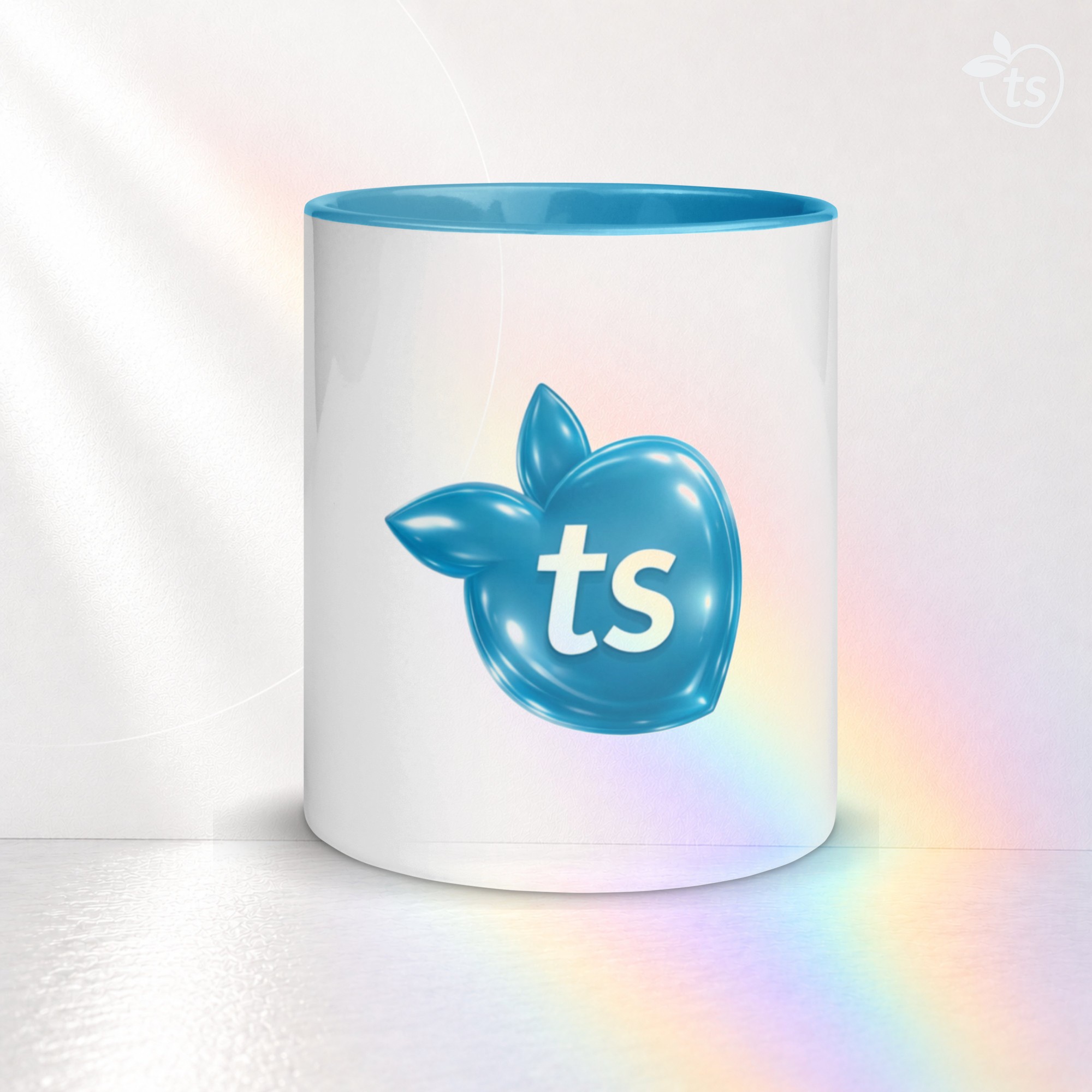 tsgabrielle® • Taza con interior azul claro • Cerámica • 2 tamaños