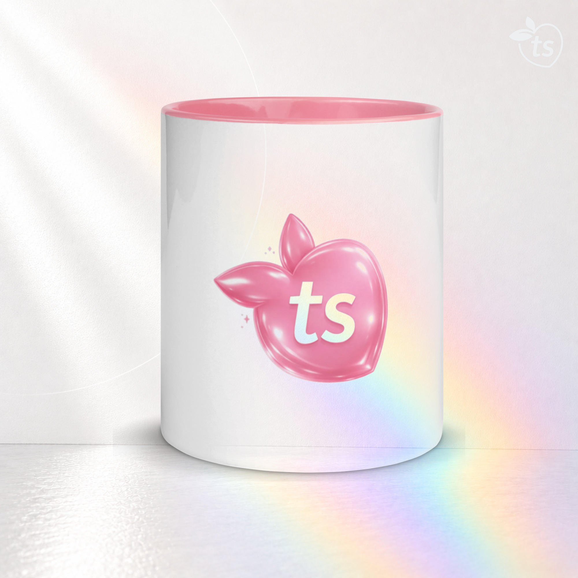 tsgabrielle® • Taza con interior rosa • Cerámica • 11 oz